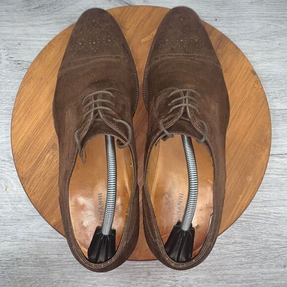 MAGNANNI 13739 Men's 13 M Medallion Cowhide Cap Toe Leather Brown Dress Shoes - Picture 9 of 11